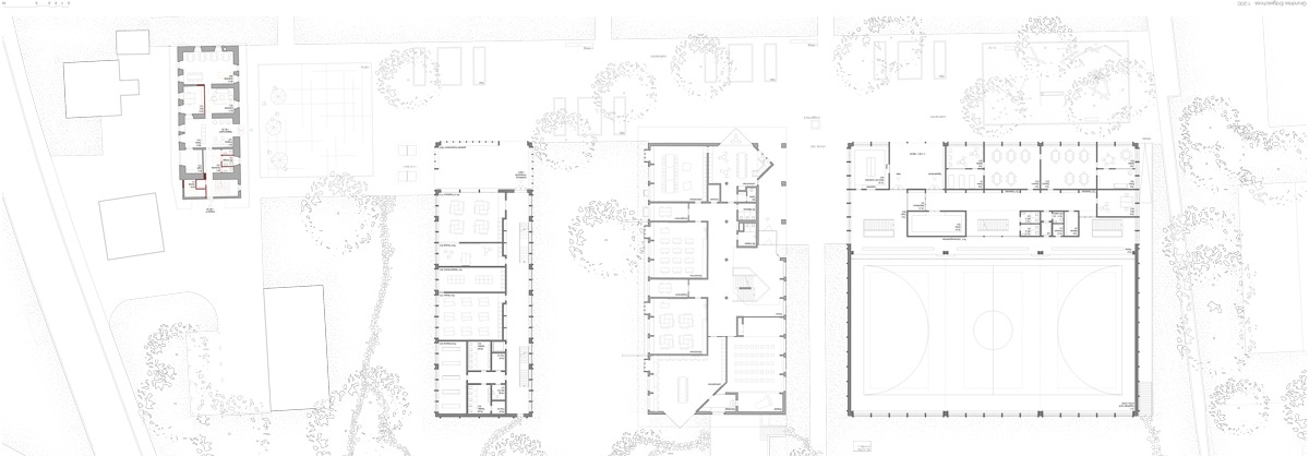 2. Rang / 2. Preis «Dreisprung», Menzi Bürgler Architekten: Erdgeschoss.