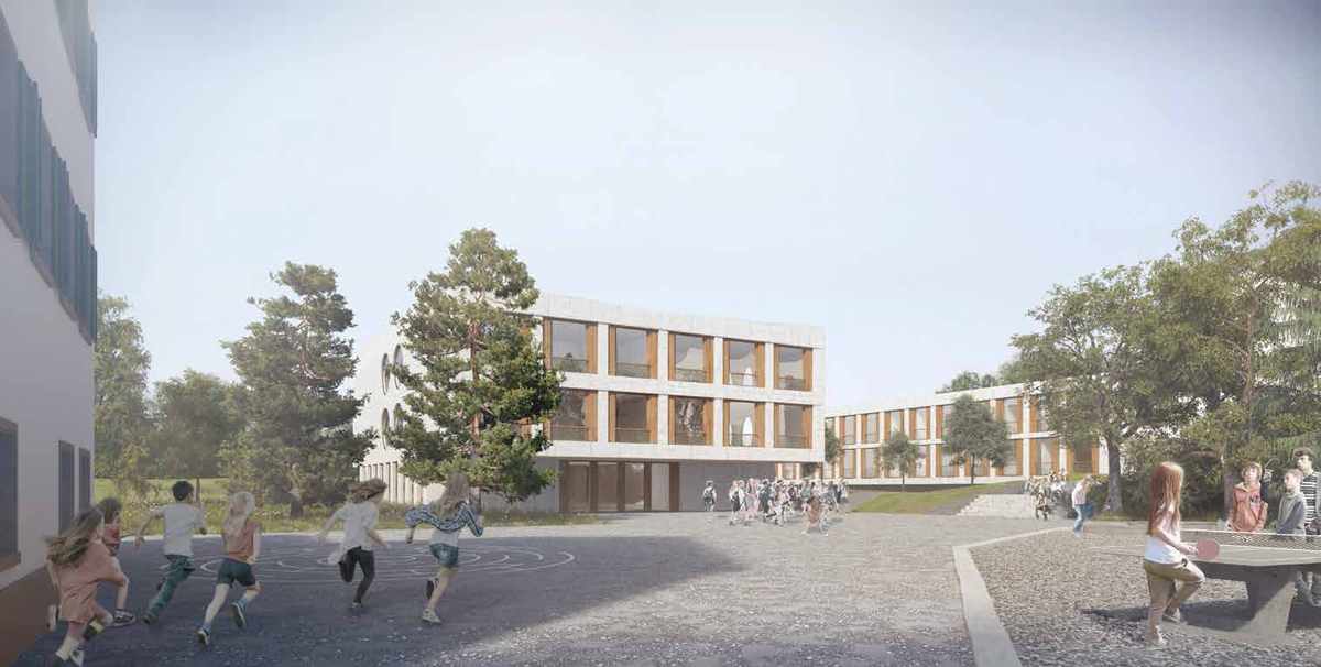 3. Rang / 1. Ankauf «In Situ», Skop – Architektur &amp; Städtebau: Visualisierung des Schulhofs.