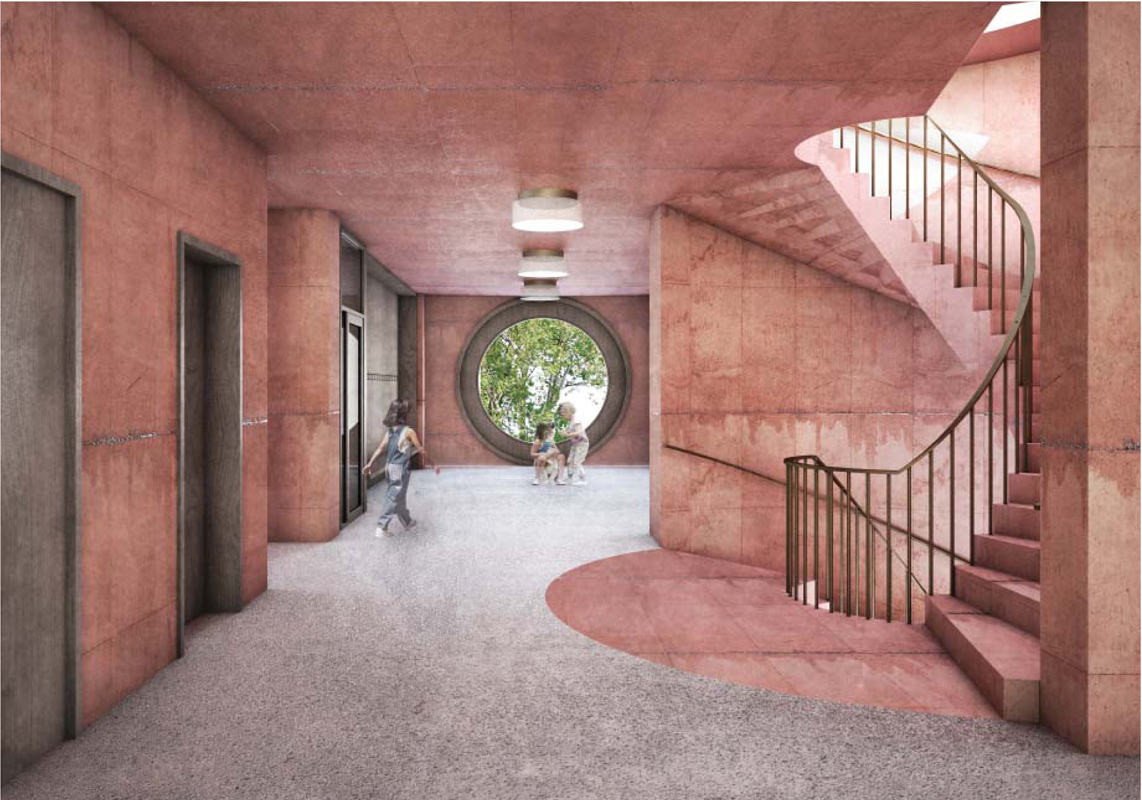 4. Rang / 3. Preis «Rosso», Fiechter &amp; Salzmann Architekten: Visualisierung Innen.