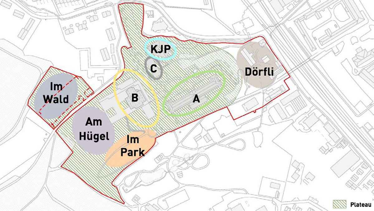 Situation Psychiatrie Baselland Campus.