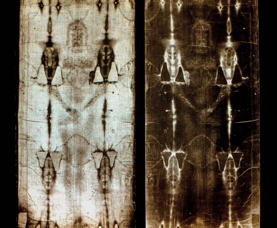 Körperabdruck im Gewebe 1: Grabtuch Turin, Figur-Grund.