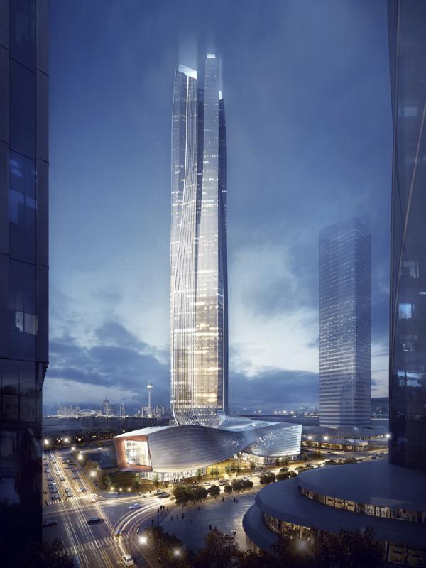 Hauptgewinner Architektur: Hengqin International Financial Center von Aedas in Hongkong.