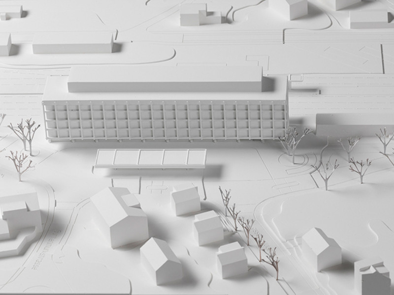 Modellansicht des Siegerprojekts Neubau Bahnhofplatz Altdorf.