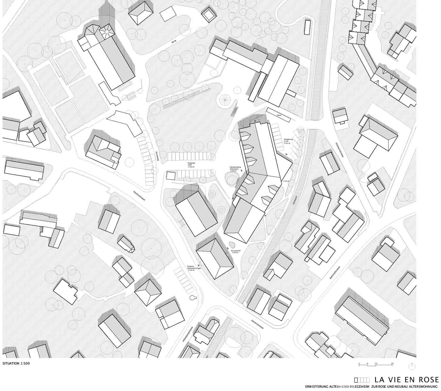 1. Rang: «La Vie En Rose», ARGE Rahbaran Hürzeler Architekten: Situation.