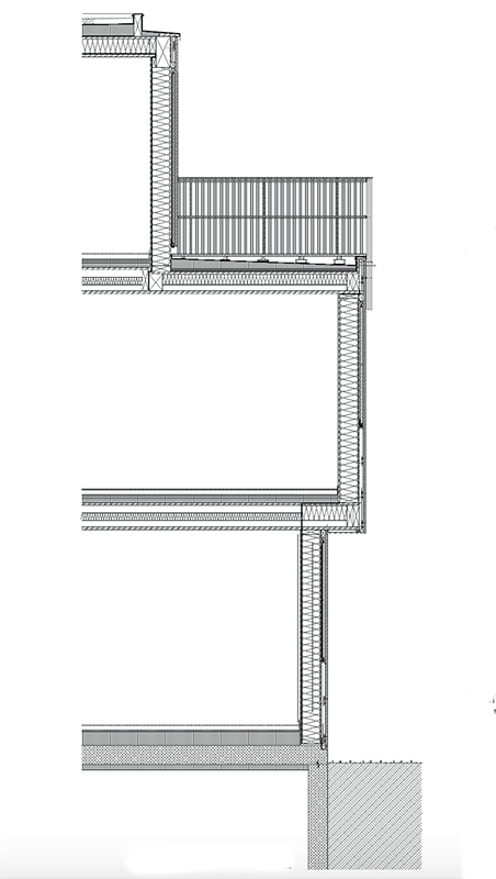 Konstruktions­detail der Fassade.