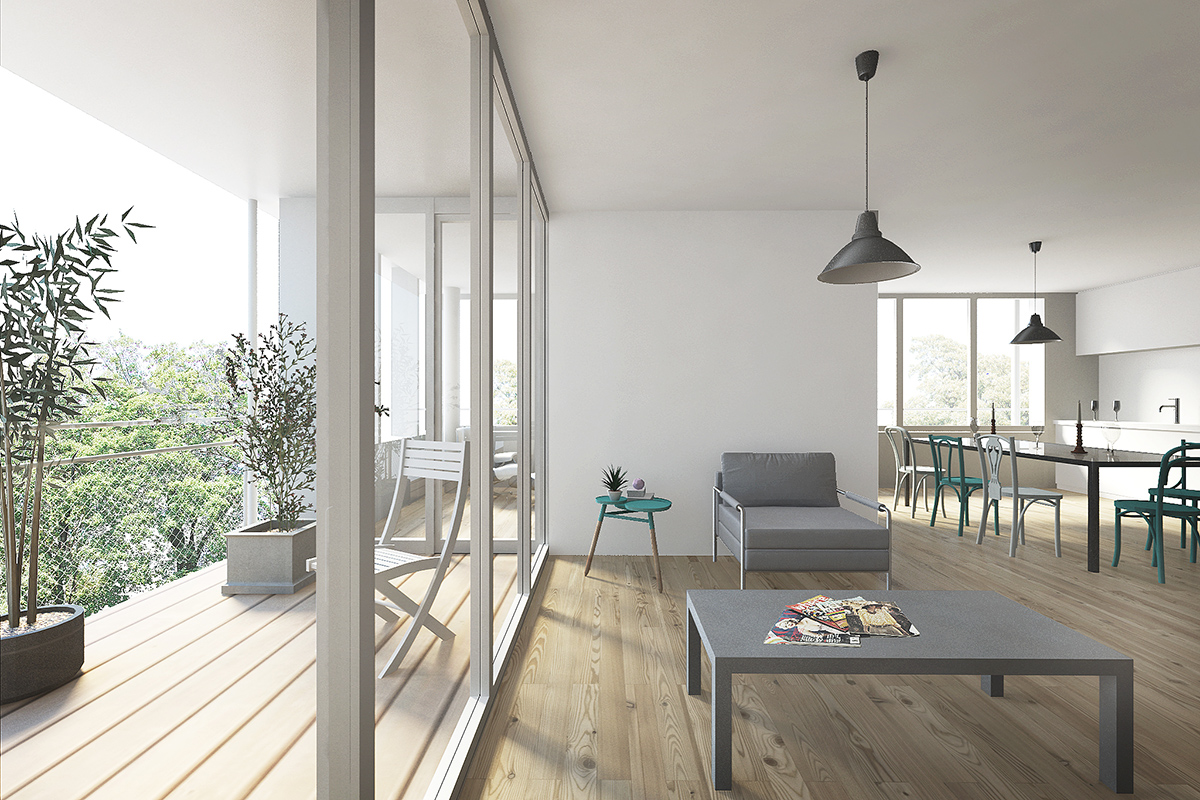 1. Rang: «Zelena», von EM2N Architekten mit Balliana Schubert Landschaftsarchitekten, Haus 2 Wohnen ums Eck.