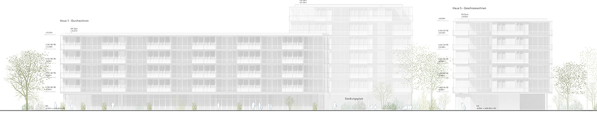 1. Rang: «Zelena», von EM2N Architekten mit Balliana Schubert Landschaftsarchitekten, Ansicht West.