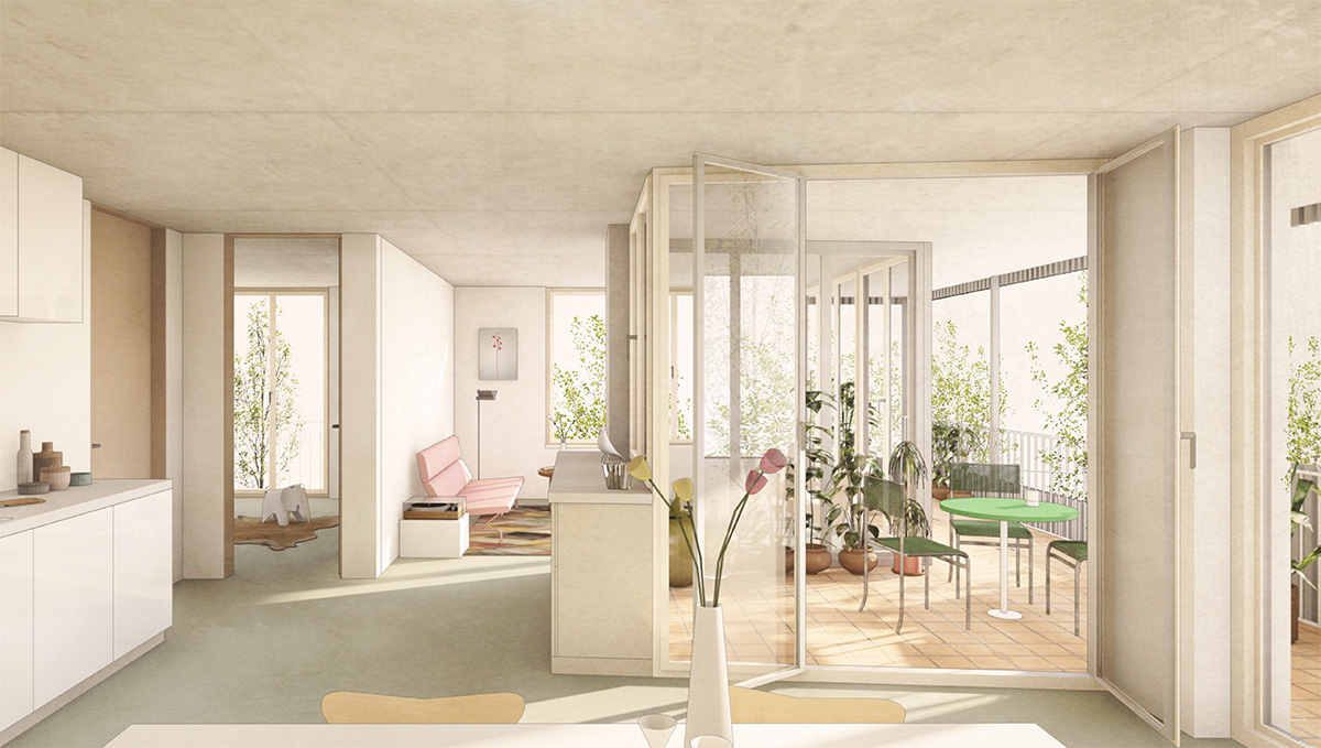 2. Rang: «Kipos», von Michael Meier und Marius Hug Architekten mit Müller Illien Landschaftsarchitekten, Eckwohnung.