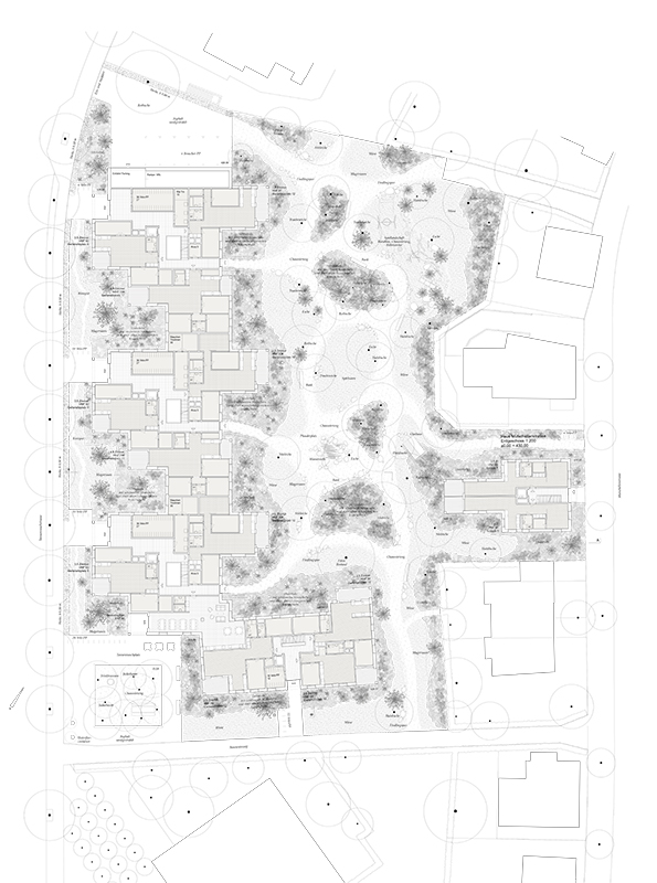 3. Rang: «Haus am Garten», von Adrian Streich Architekten mit Ganz Landschaftsarchitekten, Grundriss EG.
