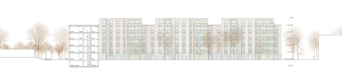 3. Rang: «Haus am Garten», von Adrian Streich Architekten mit Ganz Landschaftsarchitekten, Schnitt.