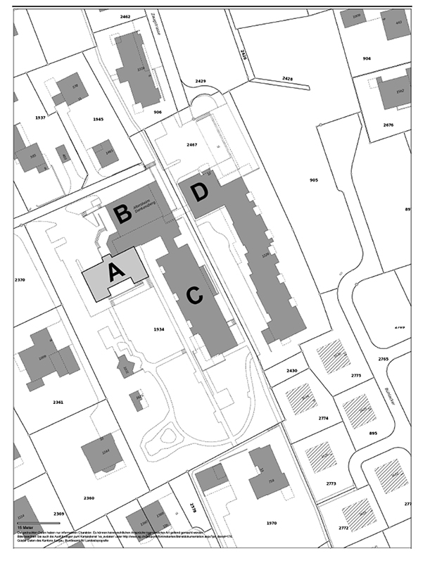 Haus A (Rückbau); Haus B (Umbau); Häuser C und D (Bestand)