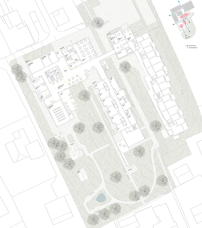 2. Rang: «Sumatra» von amrein giger architekten. Erdgeschoss mit diagonalen Bezügen.