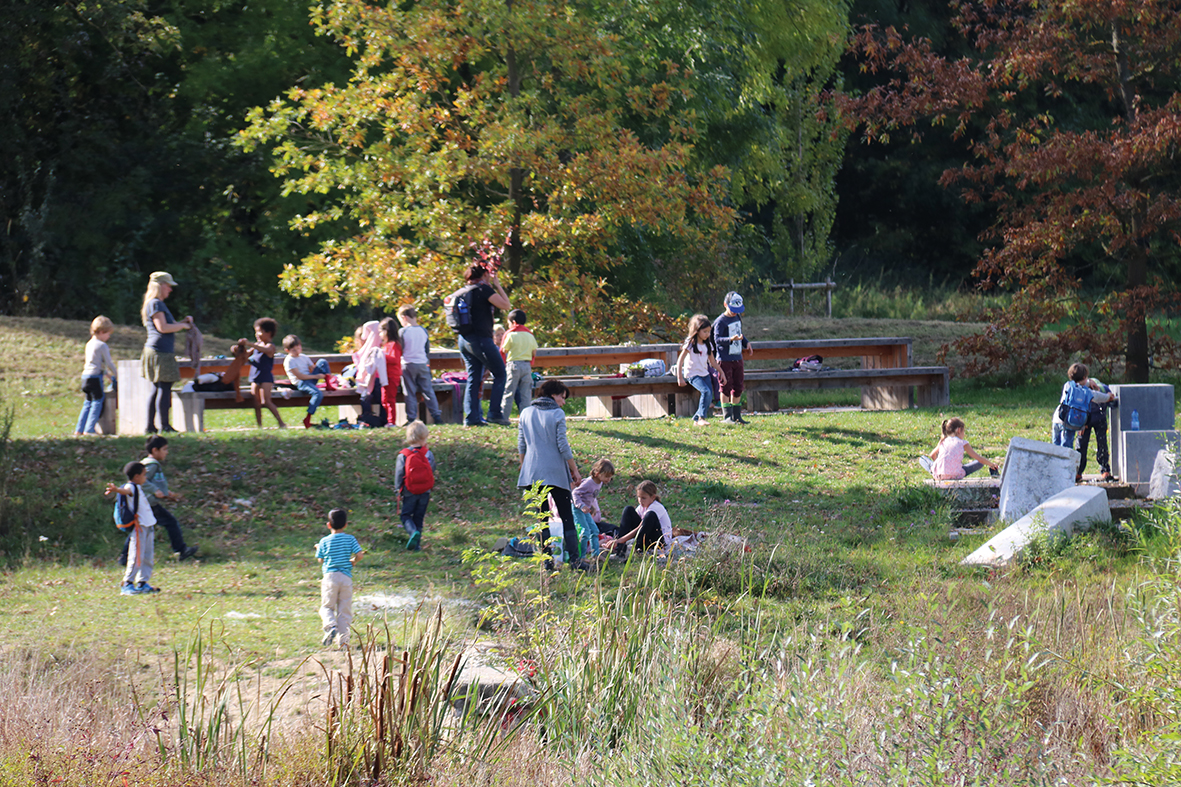 Hommage à Rousseau, sur le site du projet de renaturation de l’Aire