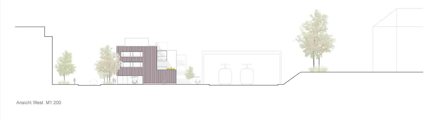 «Maximilian» von Egli Rohr Partner Architekten, Westansicht.