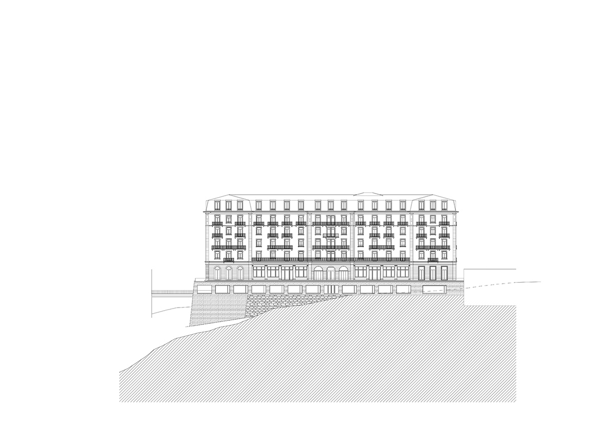 Palace Hotel, Nordfassade