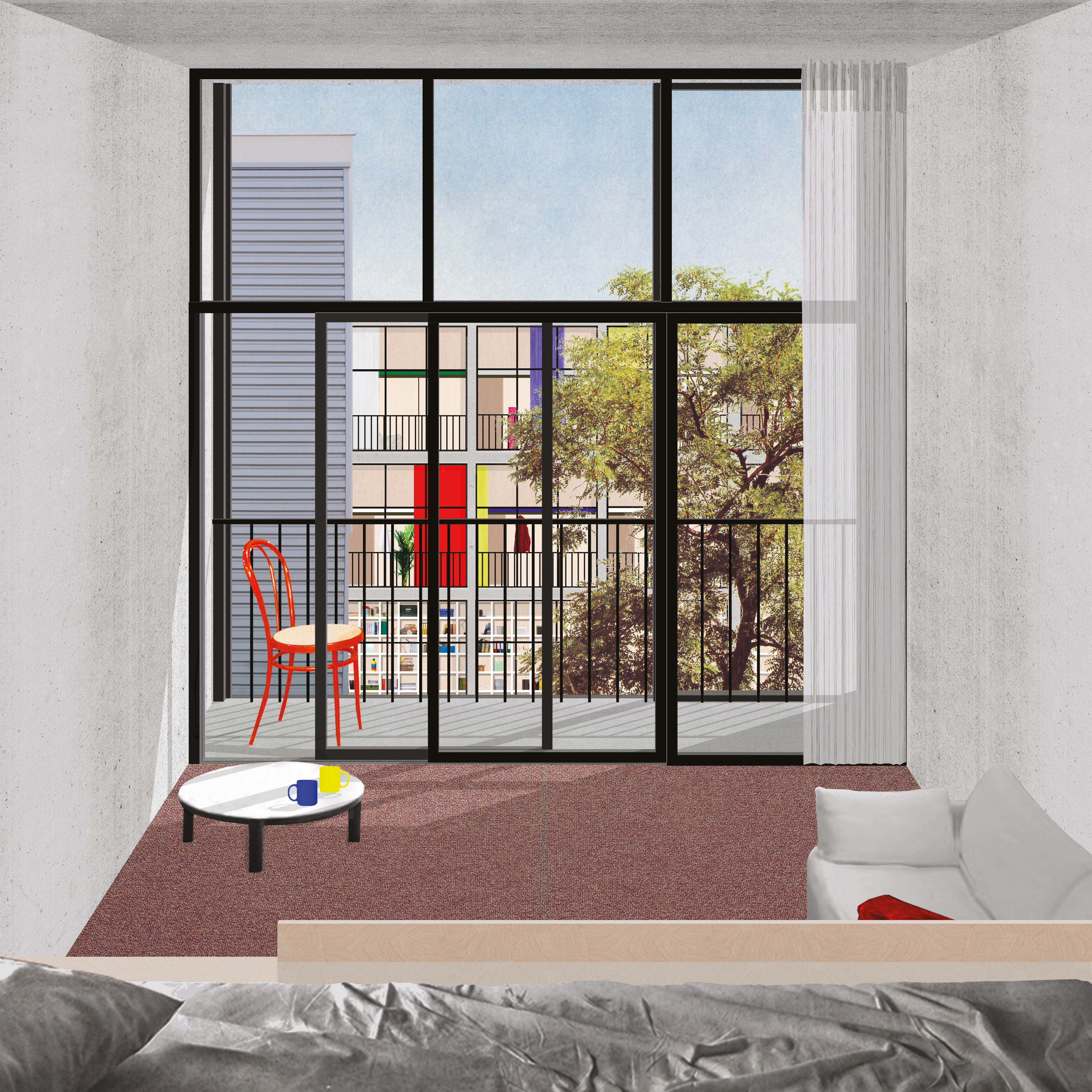 Every Day Is Like Sunday : stratégie par addition de barres de logement en périphérie du parc de bureaux.