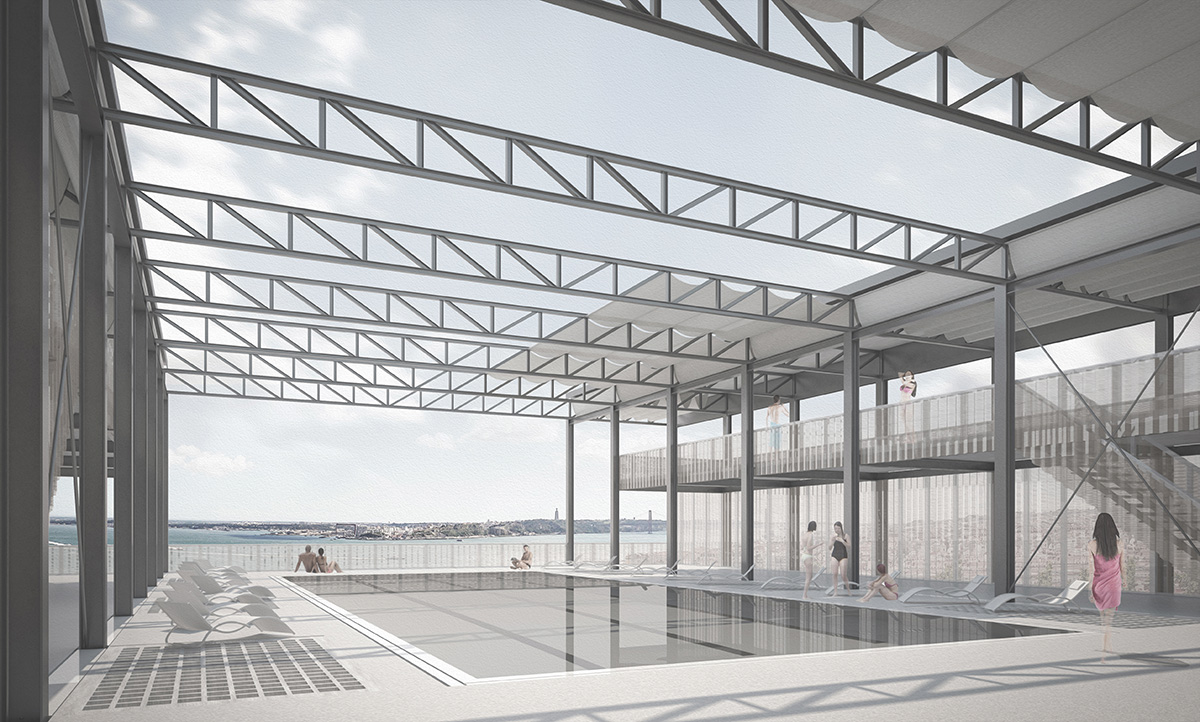 1. Preis: «Casa Cais do Sodré», Lissabon von Stefan Hausherr: Ansicht Bad.