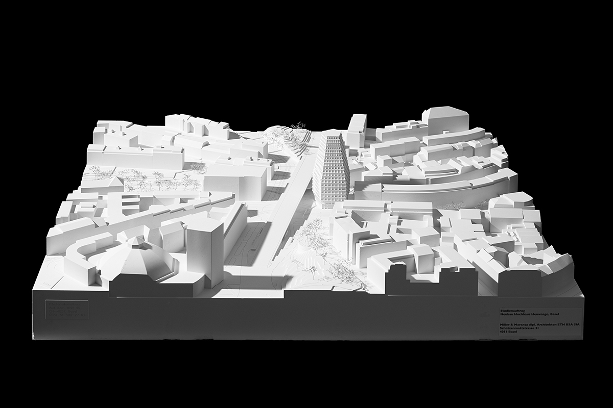 Das Siegerprojekt von Miller &amp; Maranta Architekten zeigt einen gestalterisch eigenständi­gen Turm, der sich nach oben hin verjüngt.