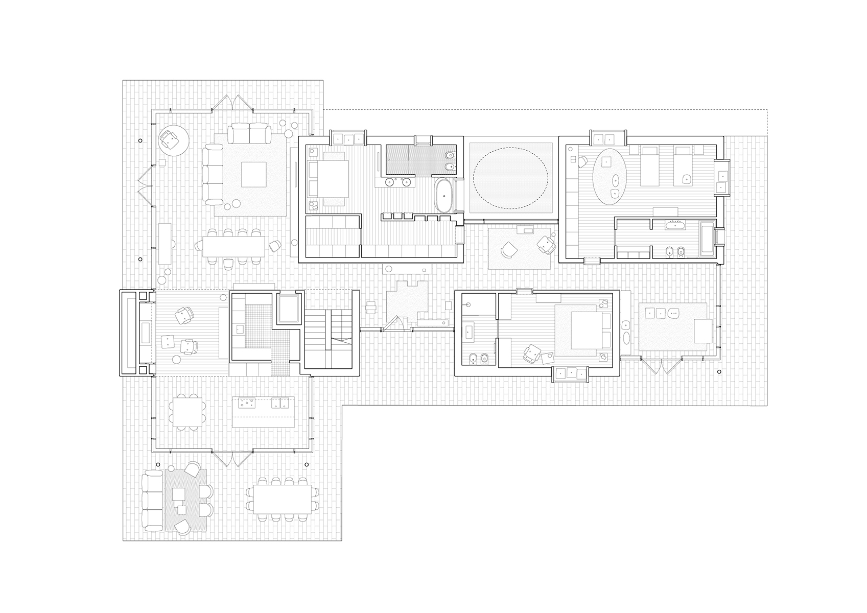 Casa V+F, plan du rez-de-chaussée