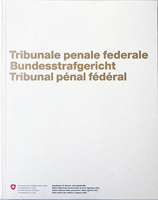 Hrsg.: Bundesamt für Bauten und Logistik – BBL: Bundesstrafgericht; Artikel-Nr. 620.407; Bern 2013, 135 S. mit zahlreichen Abb., viersprachig, 21× 27 cm, Softcover, ISBN 978-3-905782-19-6, zu beziehen über www.bundespublikationen.admin.ch, Fr. 20.–