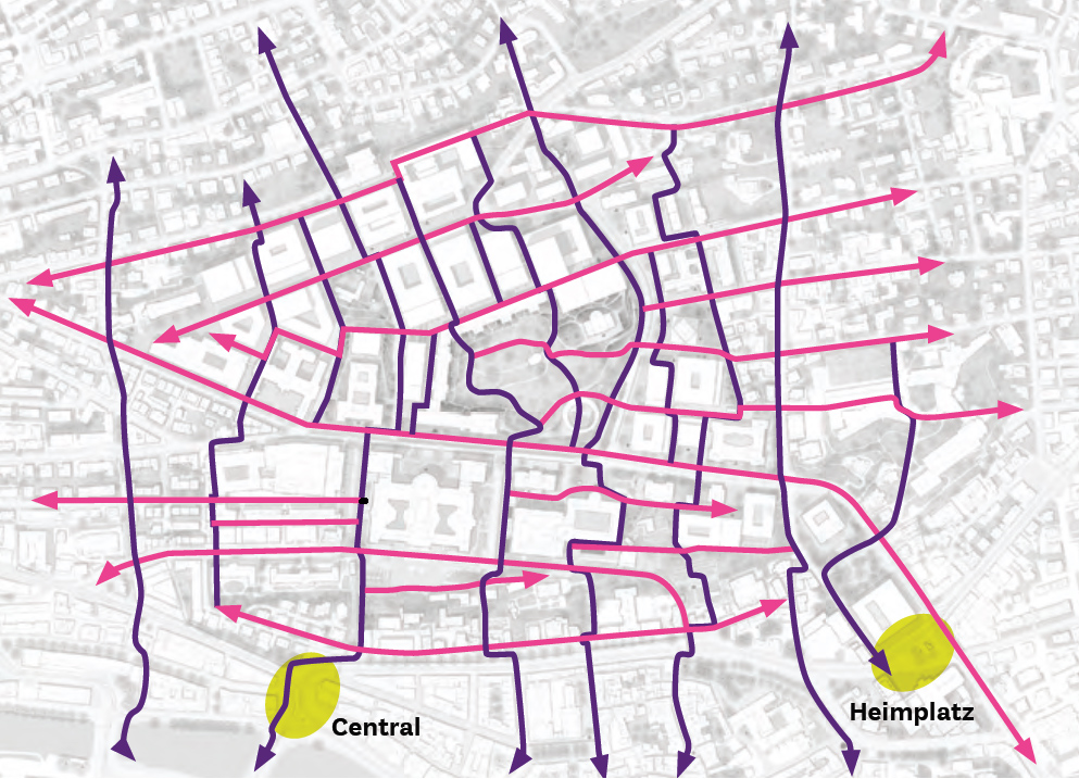 Siegerprojek, Netzplan übergeordnet: Sprossen und Holmen.