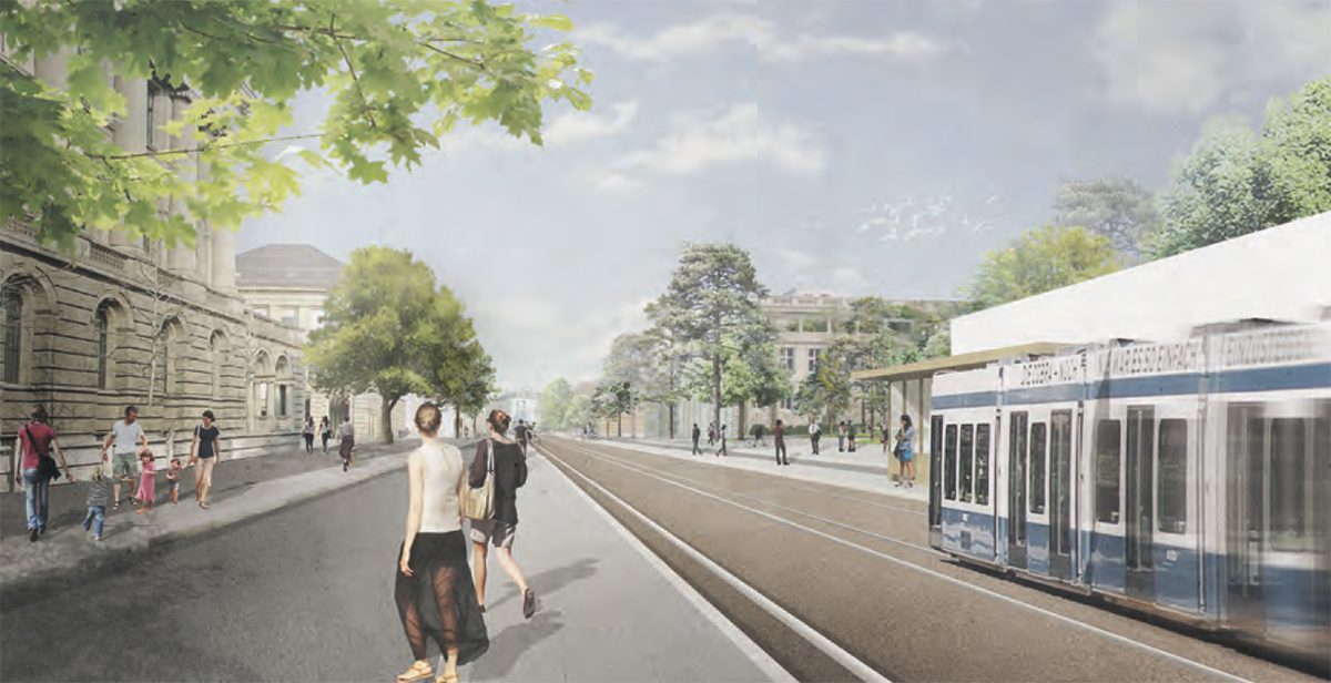 Metron Zürich, Collage Prinzip Raumgestaltung (Rämistrasse).