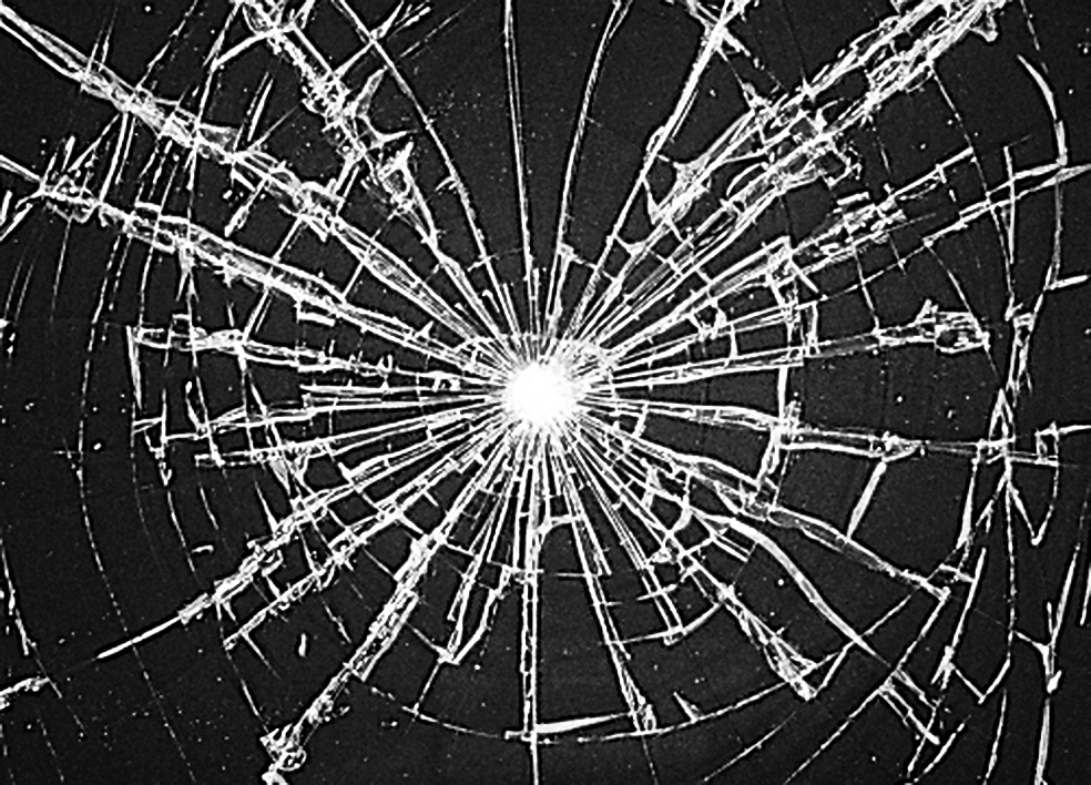 Bruchbild Verbund-Sicherheitsglas.