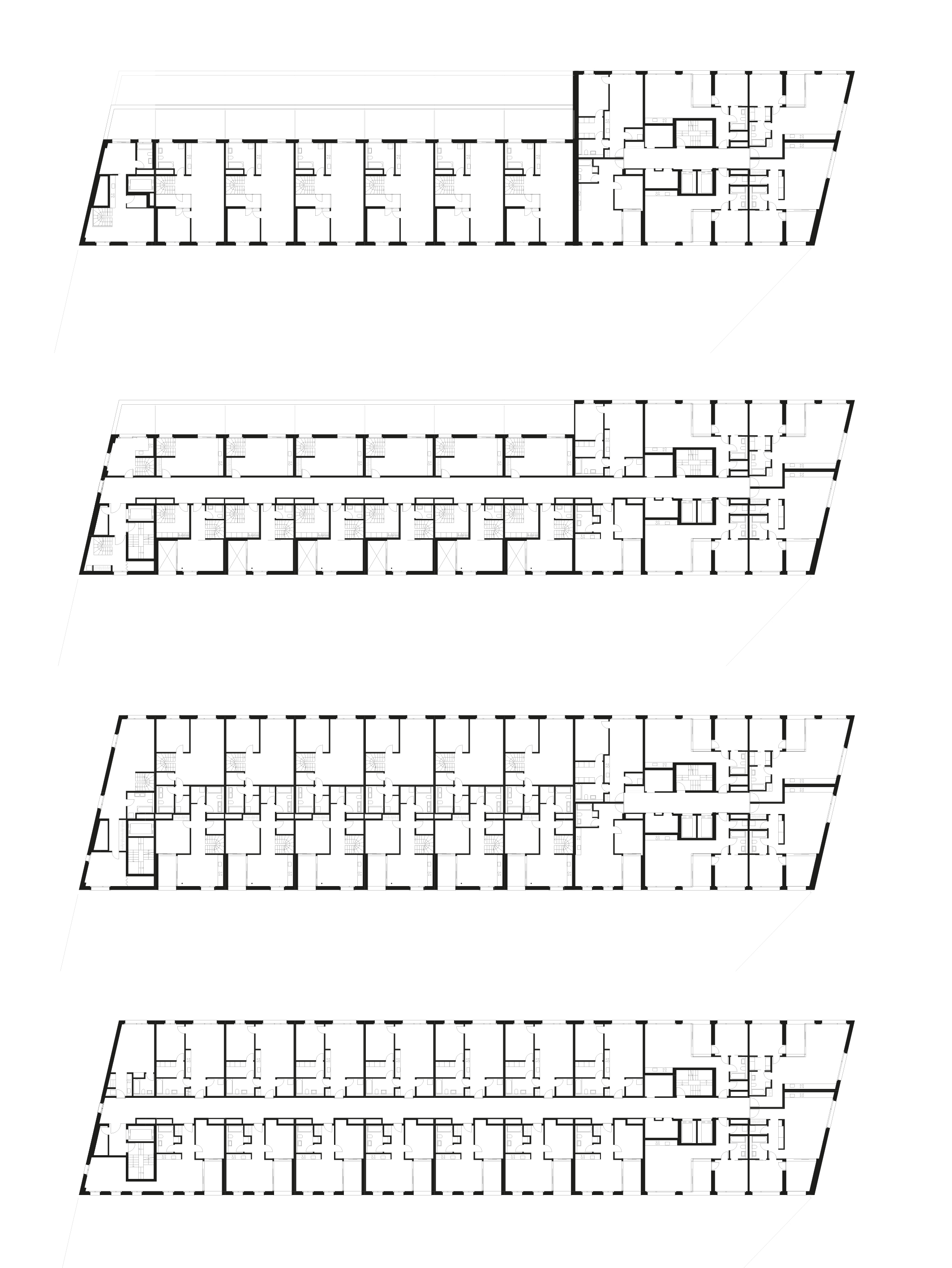 8. OG, 7. OG, 6. OG und 4./5. OG.