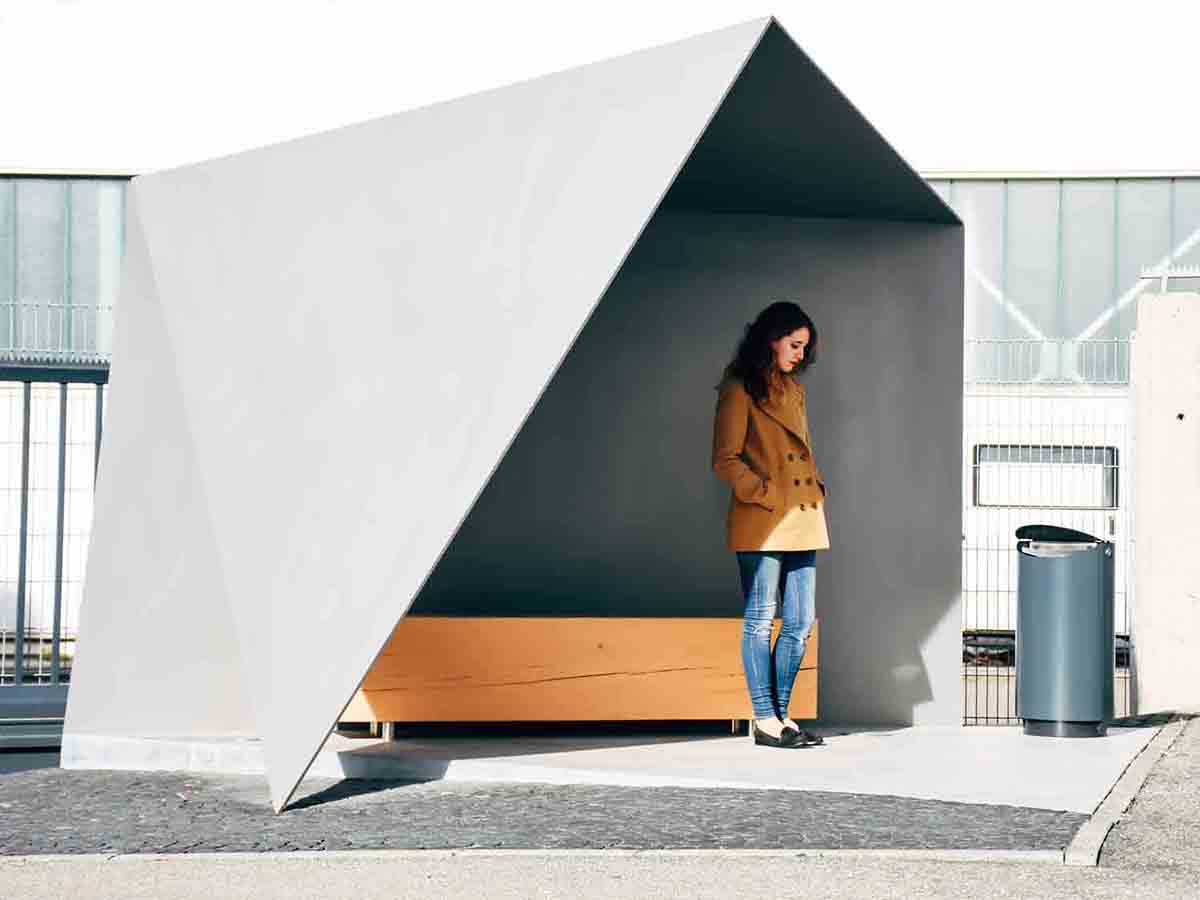 Auszeichnung: Pausendach/Raucherunterstand Euronics in Tuttlingen von Muffler Architekten.