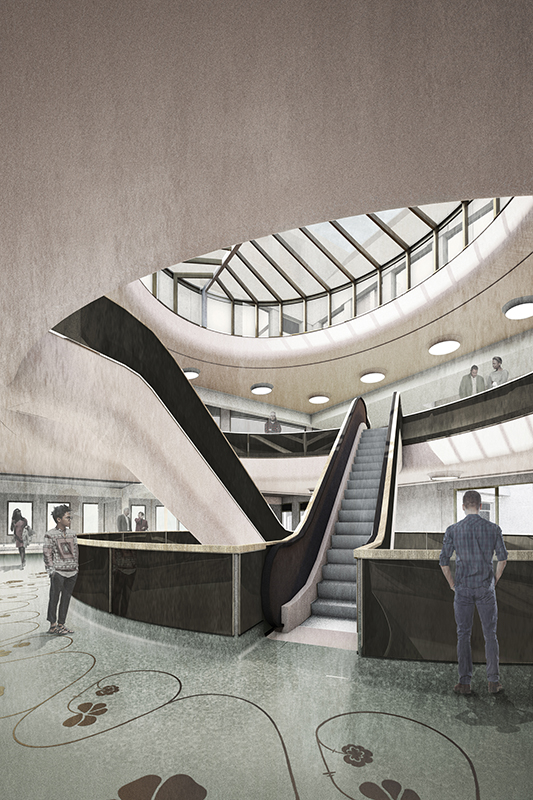 Siegerentwurf von ARGE Fiechter &amp; Salzmann Architekten / Bellorini Architekten; ovaler Hof.