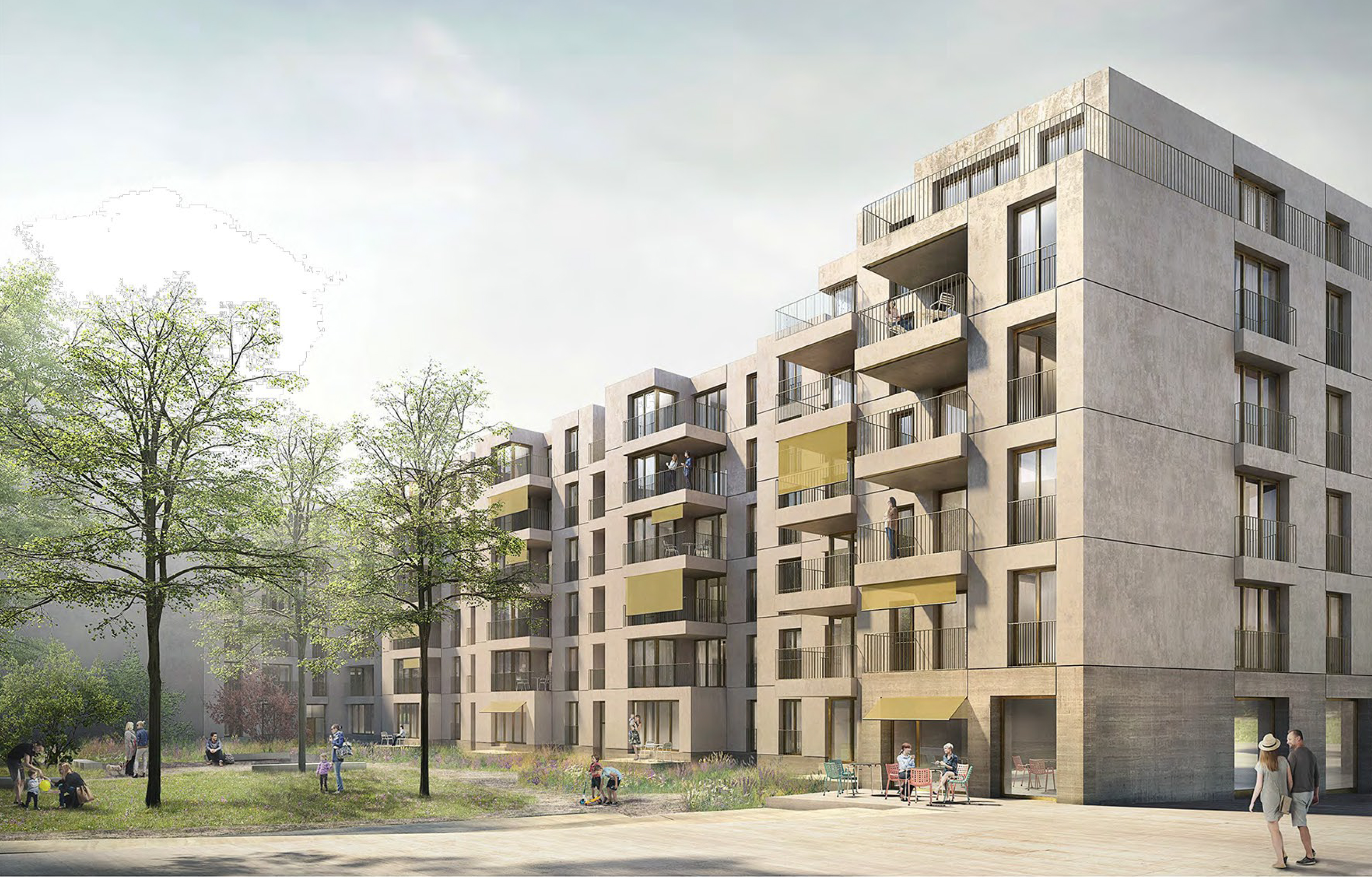 Lot 1 - Perspective du projet lauréat ALTERITE de cBmM Architectes