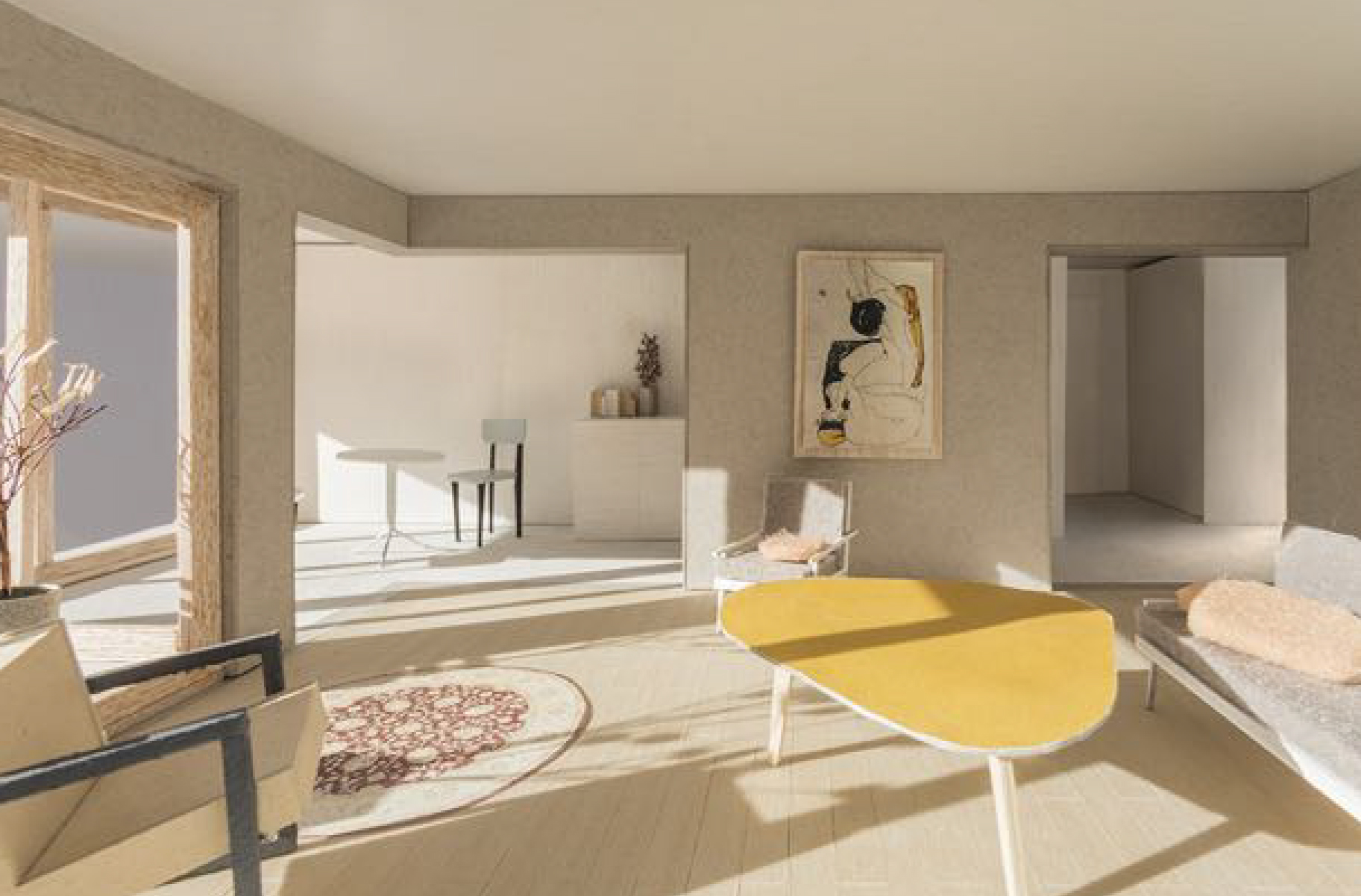 Lot 1 - Perspective intérieure du projet En Coulisse de Dreier Frenzel Architecture + Communication