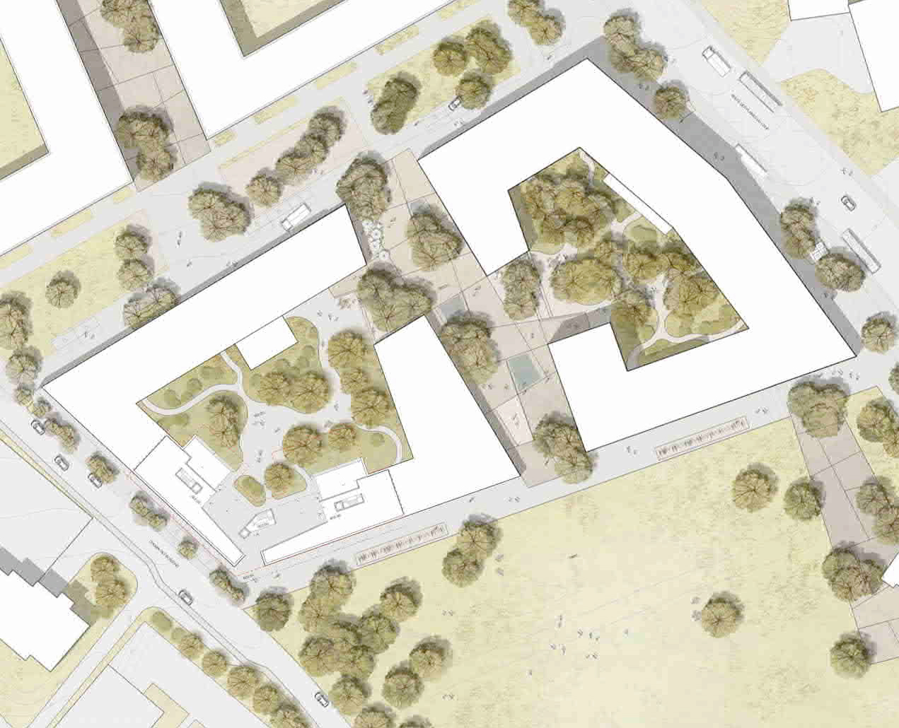 Lot 2 - Plan de situation du projet Le Mile-End de Atelier Cube +Studio SML
