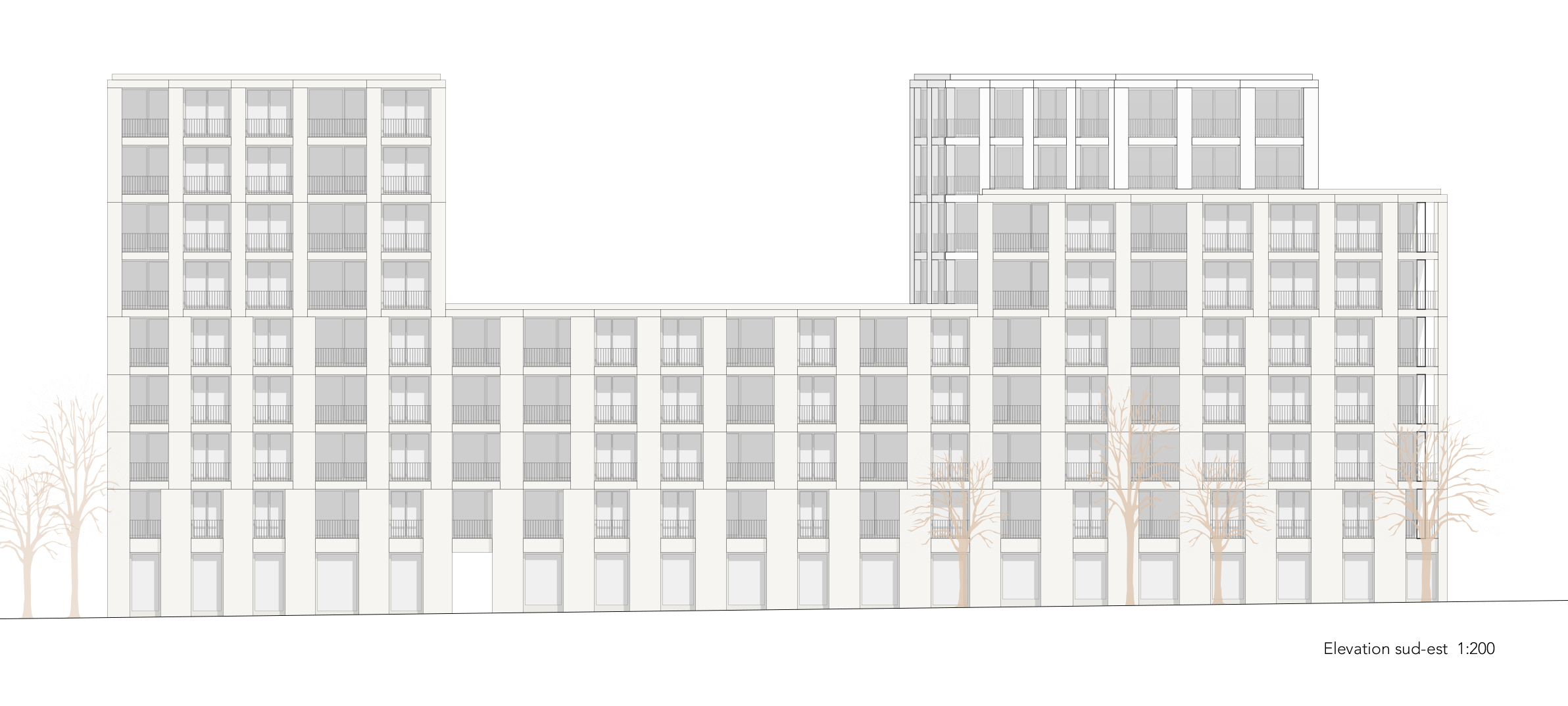 Lot 3 - Elévation du projet LOUVOYONS de LRS Architectes