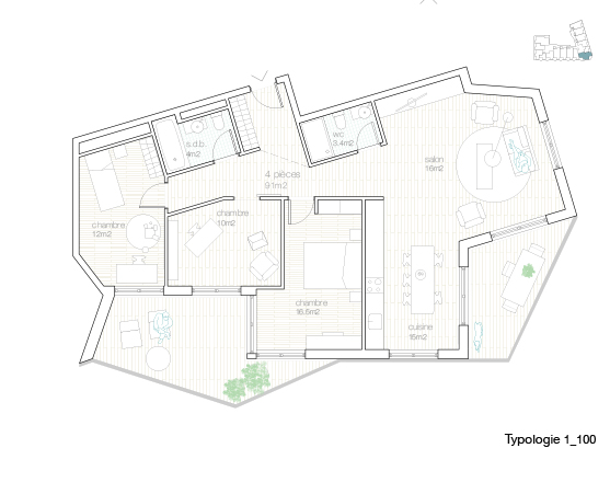Lot 3 - Typologie du projet NOSTRADAMUS de LOCALARCHITECTURE