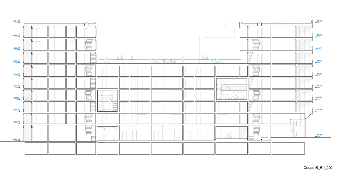 Lot 3 - Coupe du projet NOSTRADAMUS de LOCALARCHITECTURE
