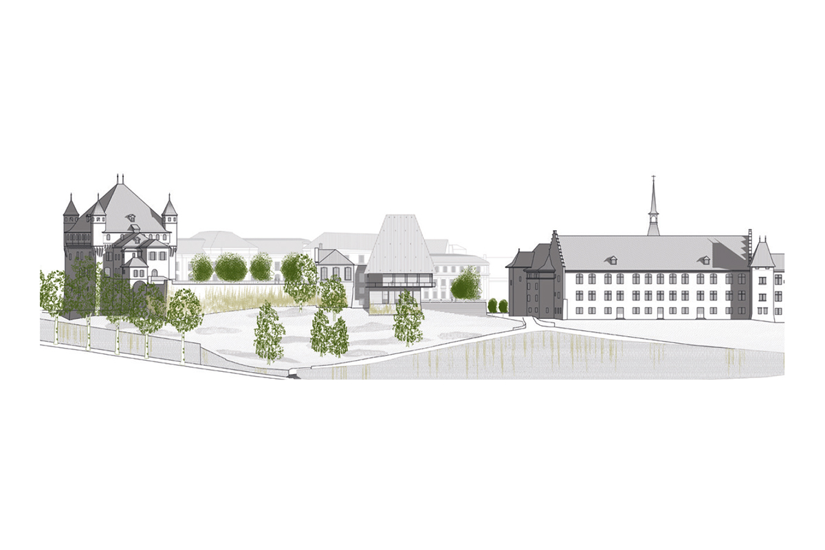 Das nach der Überarbeitung symmetrische Dach ist ein gestalterischer Kompromiss.