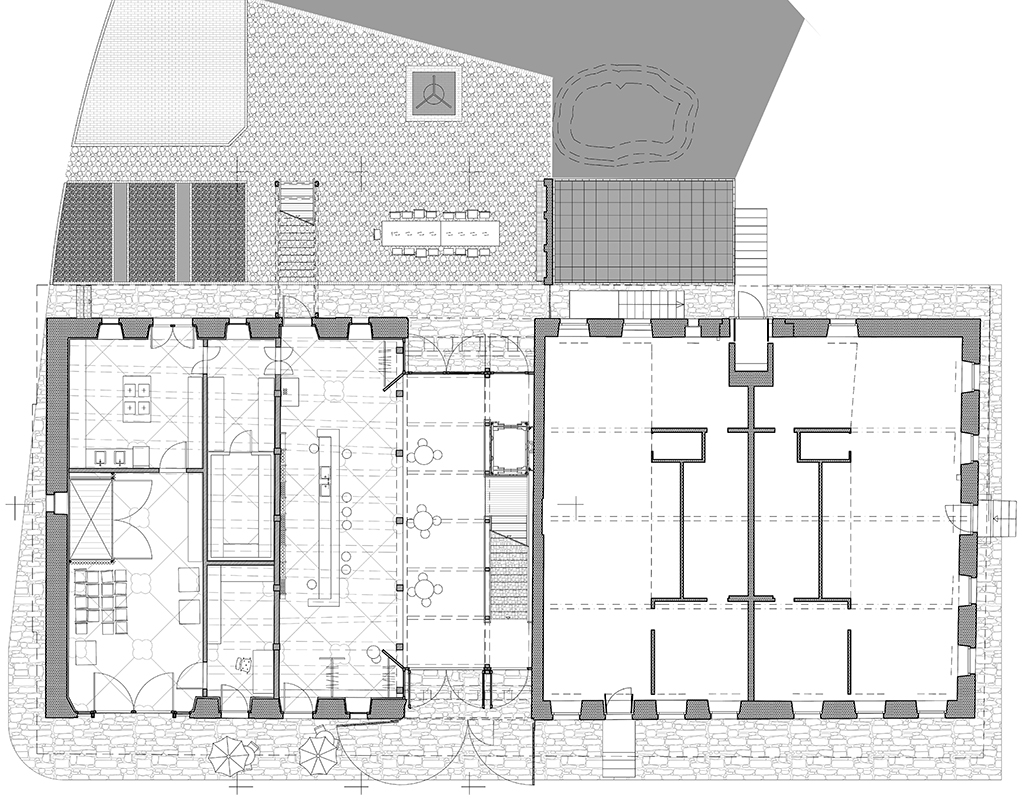 Siegerentwurf «Kronjuwel», Grundriss EG.