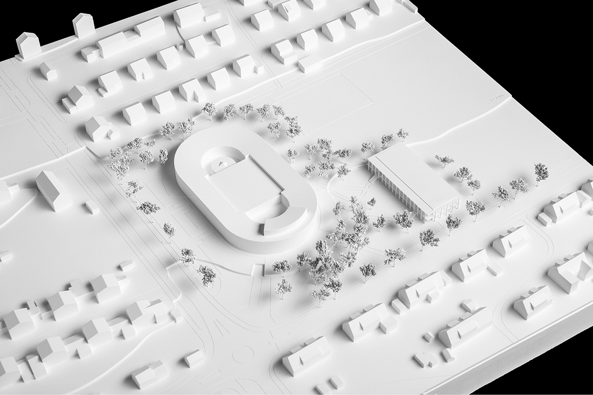 «Ecole de Soleure», 1. Rang: Die Verfasser platzieren den zweigeschossigen Neubau am südöstlichen Rand der Parzelle – optimal für Erschliessung und Anlieferung.
