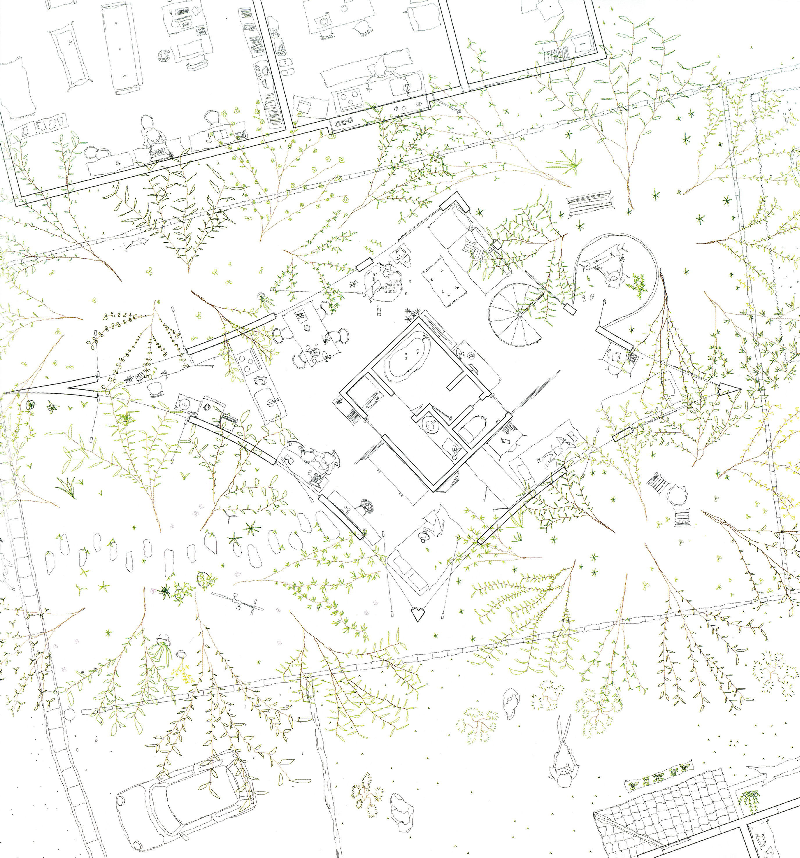 Junya Ishigami, maison en rangée, Tokyo 2005 © Junya Ishigami