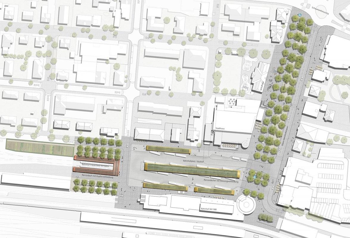 2. Rang, 2. Preis: «Jim &amp; Lukas» von Balliana Schubert Landschaftsarchitekten, Haerle Hubacher Architekten und ewp; Situation.