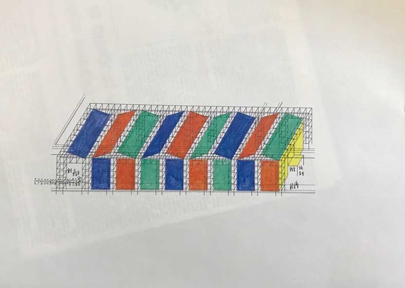 1992: Luigi Snozzi, Projekt für ein grosses Zelt in Largo Zorzi, Axonometrie.