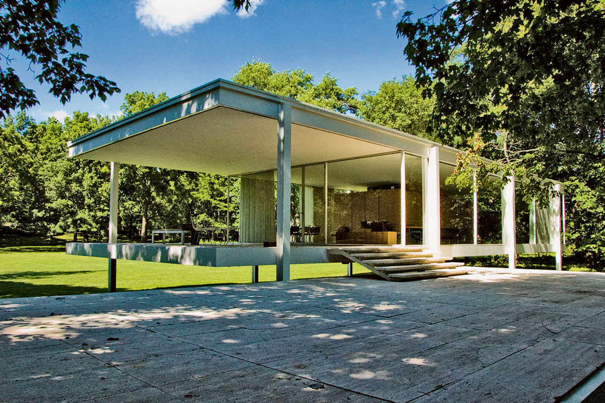 wird erst in der europäischen und amerikanischen Moderne zum Thema, etwa beim Farnsworth House von Mies van der Rohe.