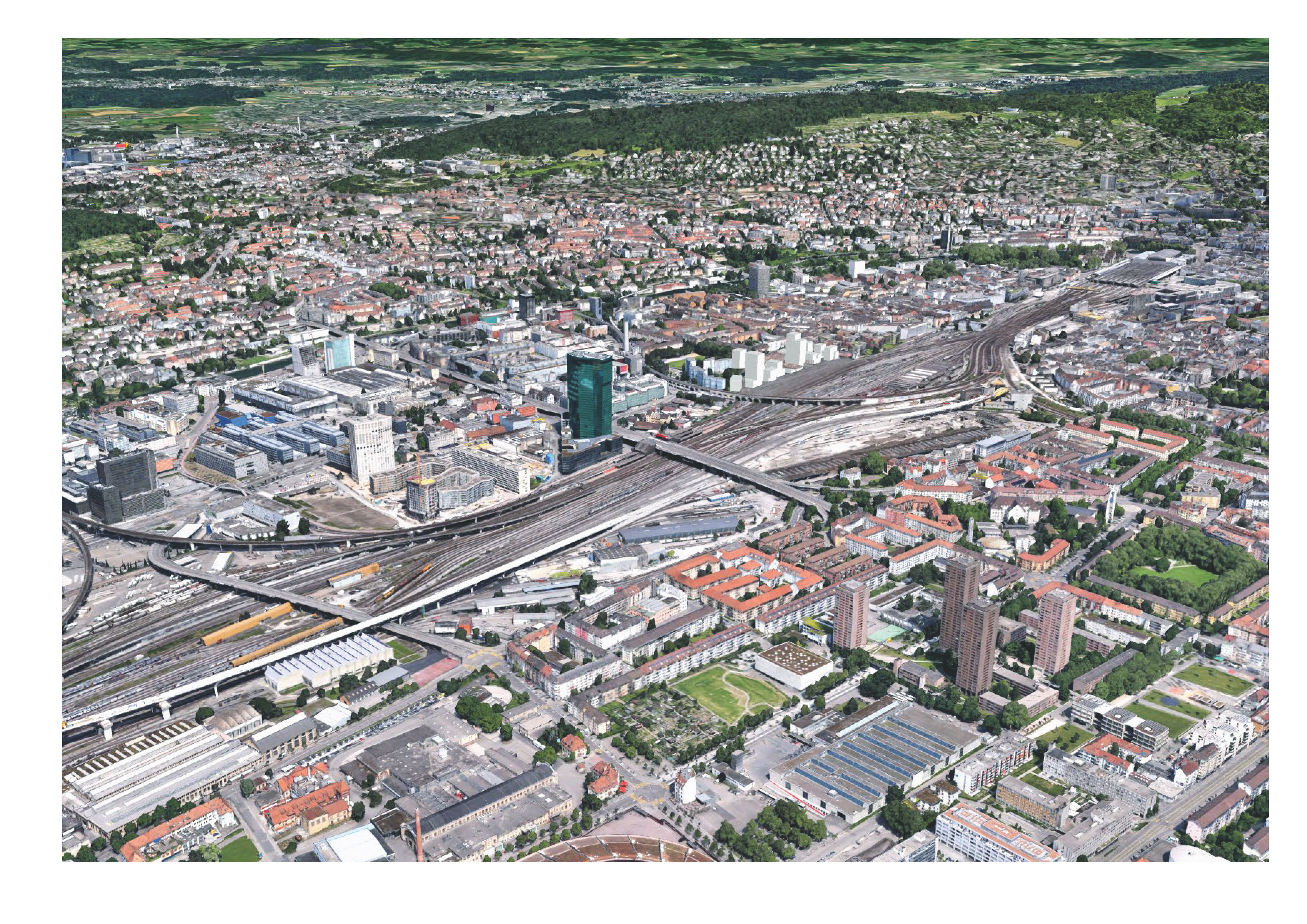 La Neugasse densifica: visualizzazione dei volumi pianificati nell'area cittadina.