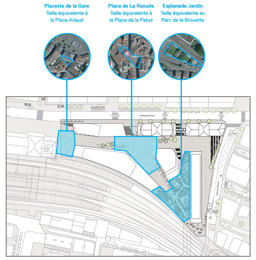 Le nuove piazze progettate sono modellate sui parchi esistenti in città