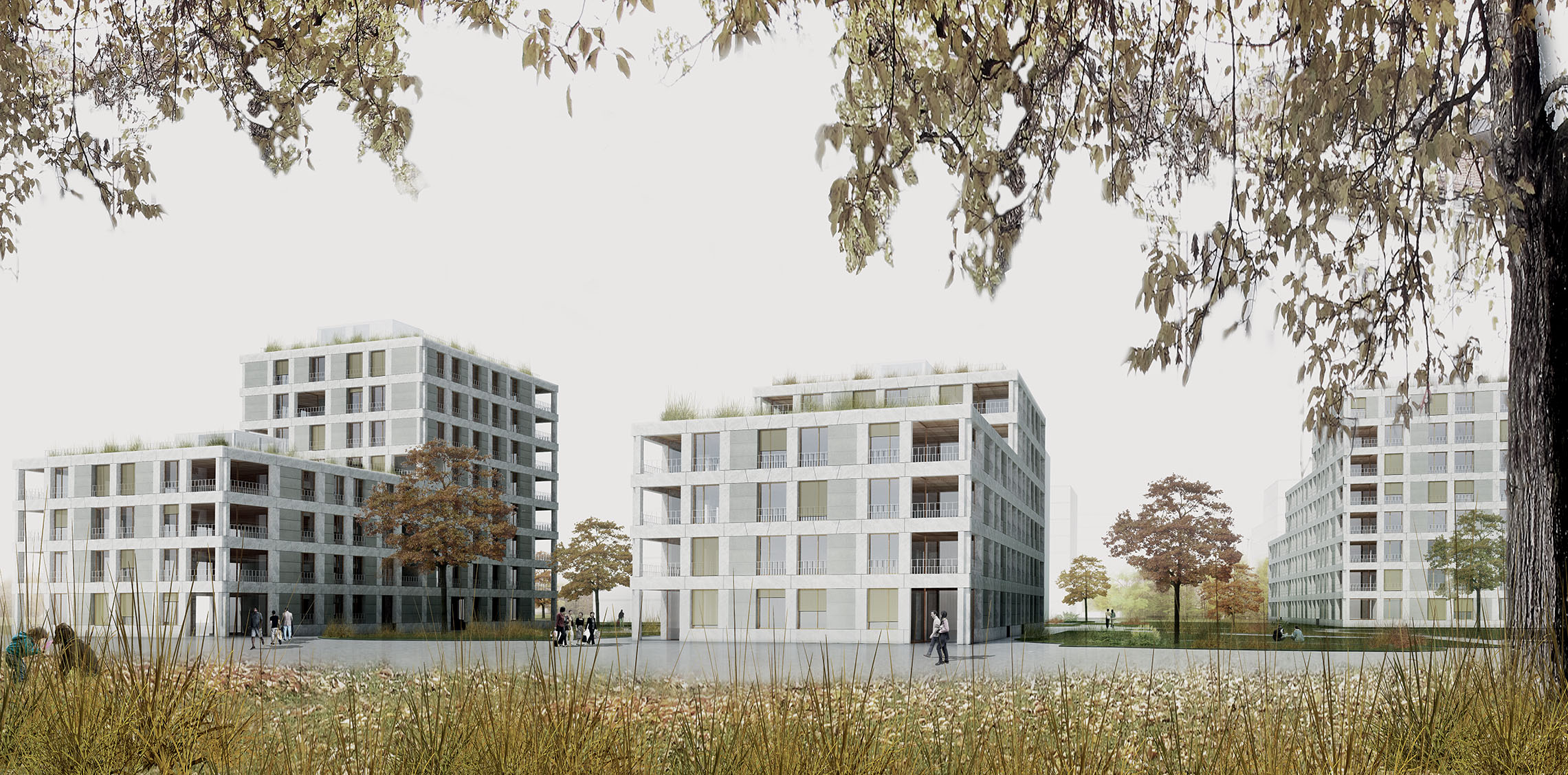 Perraudin architecture e Atelier Archiplein, quattro edifici residenziali, Plans-les-Ouates, concorso, 1° premio, 2016 (realizazzione 2018-2020), 15’000 mq, 27’000’000 CHF.