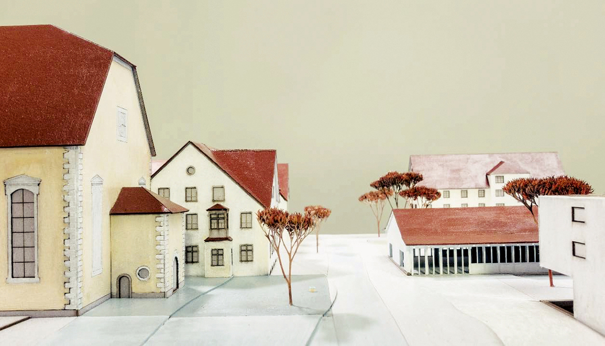 «Johann» von Roman Hutter Architektur auf Rang 4 präsentiert einen lang gestreckten Giebelbau in der Flucht des Eck­risaliten des Konvents.