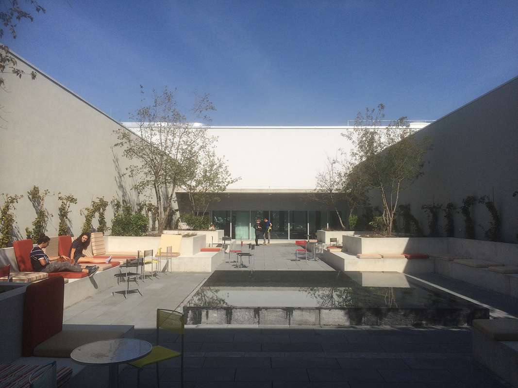 FHNW-Neubau: Blick in den Dachgarten, der auf dem Mittelreiter liegt.