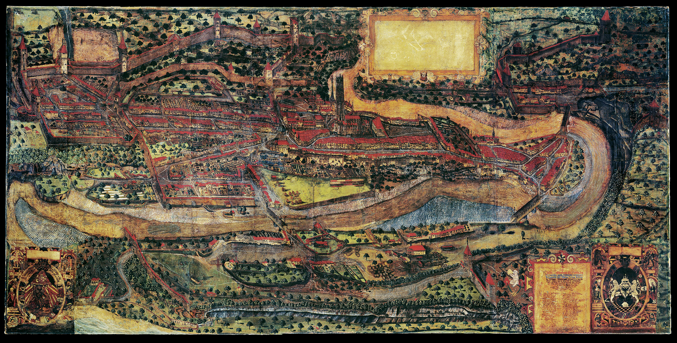 Grégoire Sickinger, Assonometria cavaliera della città di Friburgo, 1582.