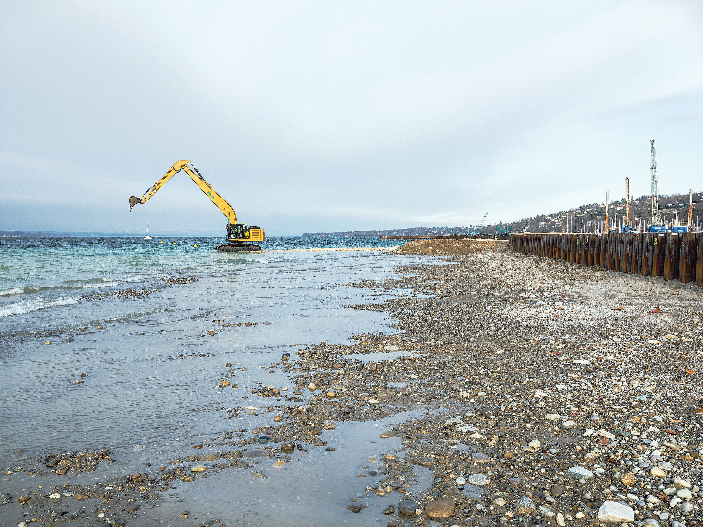 Chantier de la Plage publique des Eaux-Vives